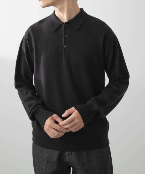 ITEMS URBANRESEARCH(アイテムズ アーバンリサーチ)の「カシミヤ×コットンポロセーター(ニット/セーター・メンズ・ブラック/グレー/モカ/ボルドー・MEDIUM/LARGE)」の16枚目の写真