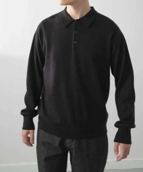 ITEMS URBANRESEARCH(アイテムズ アーバンリサーチ)の「カシミヤ×コットンポロセーター(ニット/セーター・メンズ・ブラック/グレー/モカ/ボルドー・MEDIUM/LARGE)」の17枚目の写真