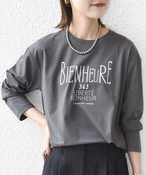 SHIPS(シップス)の「プリント ロゴ ロング スリーブ TEE(Tシャツ/カットソー・レディース・ダークグレー/オフホワイト/ストーン・ONE SIZE)」の18枚目の写真