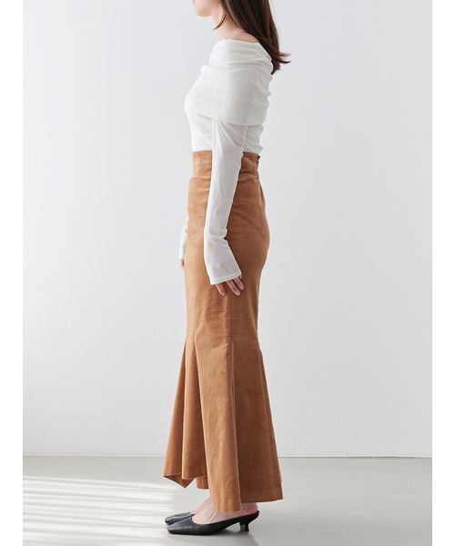 Stylevoice for xxx（スタイルヴォイスフォー）の「＜kannaさんコラボ＞ コーデュロイスリットロングマーメイドスカート（スカート・レディース・ブラウン/アイボリー・S/M）」の19枚目の写真