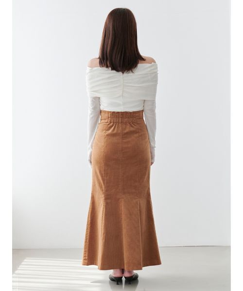 Stylevoice for xxx（スタイルヴォイスフォー）の「＜kannaさんコラボ＞ コーデュロイスリットロングマーメイドスカート（スカート・レディース・ブラウン/アイボリー・S/M）」の20枚目の写真