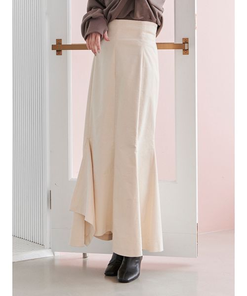 Stylevoice for xxx（スタイルヴォイスフォー）の「＜kannaさんコラボ＞ コーデュロイスリットロングマーメイドスカート（スカート・レディース・ブラウン/アイボリー・S/M）」の21枚目の写真