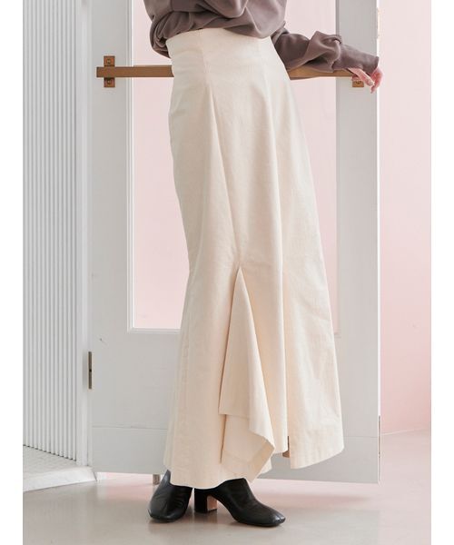 Stylevoice for xxx（スタイルヴォイスフォー）の「＜kannaさんコラボ＞ コーデュロイスリットロングマーメイドスカート（スカート・レディース・ブラウン/アイボリー・S/M）」の22枚目の写真