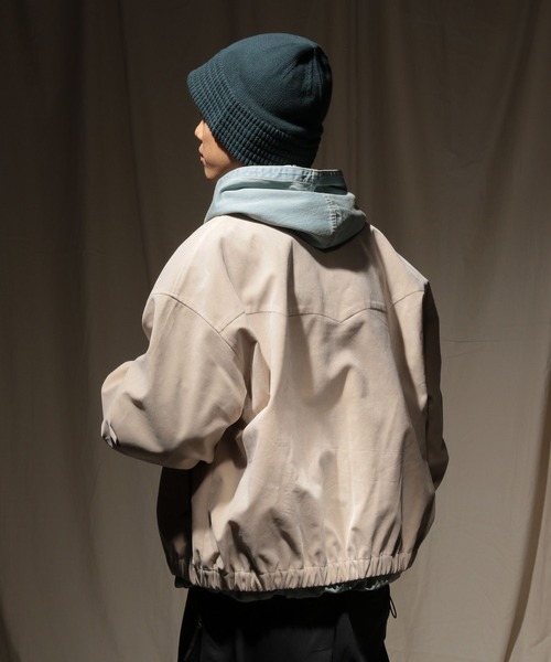 フェイクスウェードショートジップブルゾン（ブルゾン）｜niko