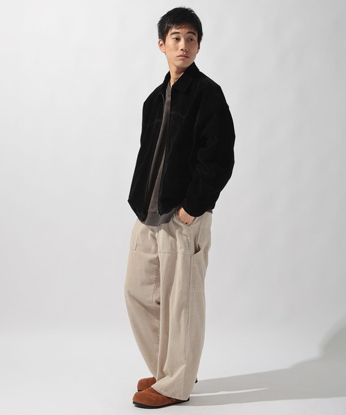 niko and...（ニコアンド）の「フェイクスウェードショートジップブルゾン（ブルゾン・メンズ・キャメル/アイボリー/ブラック・MEDIUM/LARGE）」の20枚目の写真