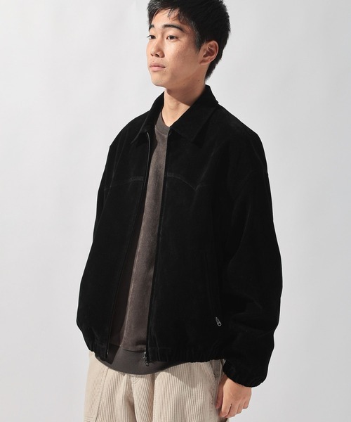 フェイクスウェードショートジップブルゾン（ブルゾン）｜niko