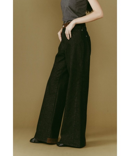 Knuth Marf（クヌースマーフ）の「denim baggy pants(unisex)（デニムパンツ・レディース・インディゴブルー/ブラック・X-SMALL/SMALL/MEDIUM/LARGE）」の5枚目の写真