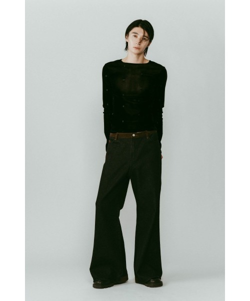 Knuth Marf（クヌースマーフ）の「denim baggy pants(unisex)（デニムパンツ・レディース・インディゴブルー/ブラック・X-SMALL/SMALL/MEDIUM/LARGE）」の7枚目の写真