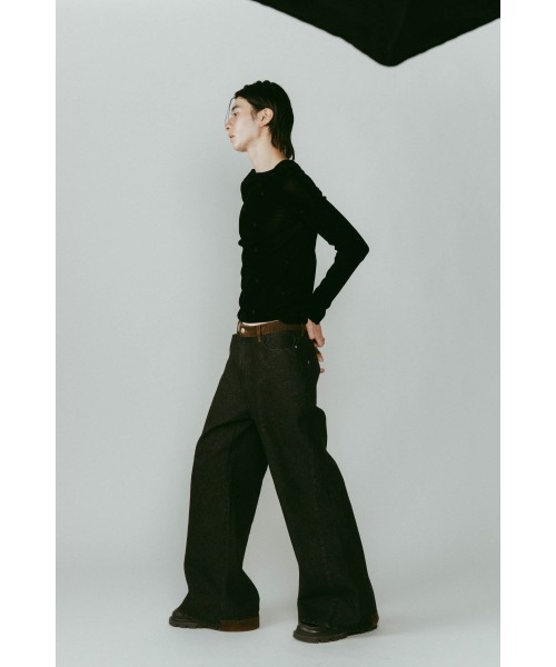 Knuth Marf（クヌースマーフ）の「denim baggy pants(unisex)（デニムパンツ・レディース・インディゴブルー/ブラック・X-SMALL/SMALL/MEDIUM/LARGE）」の8枚目の写真