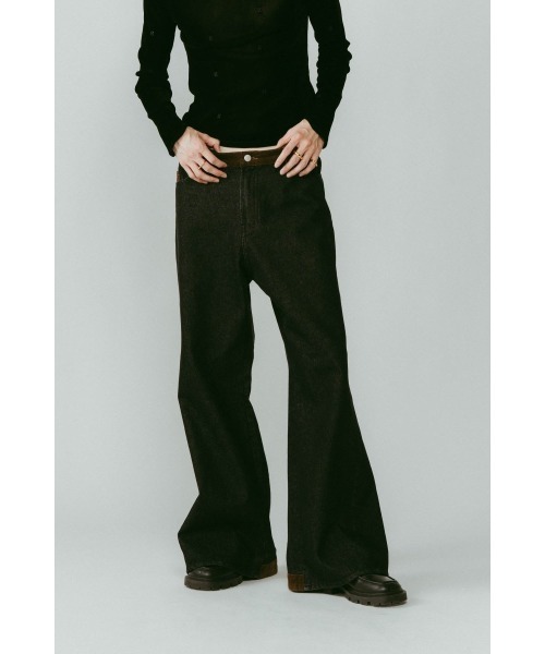 Knuth Marf（クヌースマーフ）の「denim baggy pants(unisex)（デニムパンツ・レディース・インディゴブルー/ブラック・X-SMALL/SMALL/MEDIUM/LARGE）」の9枚目の写真
