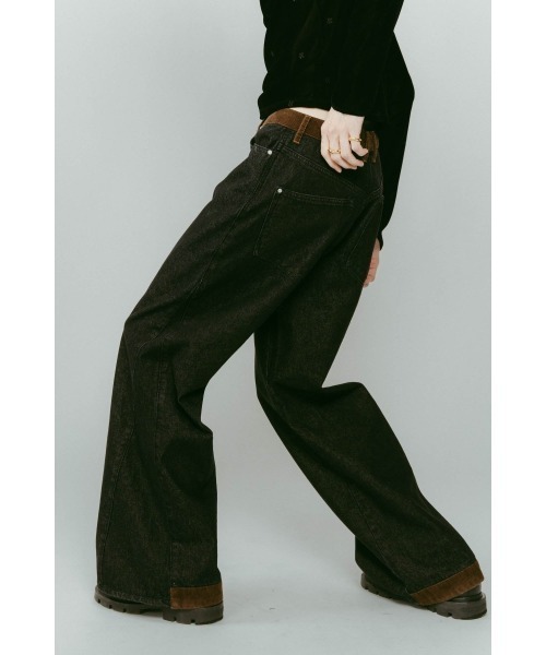Knuth Marf（クヌースマーフ）の「denim baggy pants(unisex)（デニムパンツ・レディース・インディゴブルー/ブラック・X-SMALL/SMALL/MEDIUM/LARGE）」の11枚目の写真