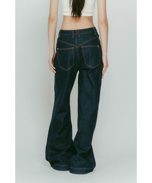 Knuth Marf（クヌースマーフ）の「denim baggy pants(unisex)（デニムパンツ・レディース・インディゴブルー/ブラック・X-SMALL/SMALL/MEDIUM/LARGE）」の15枚目の写真