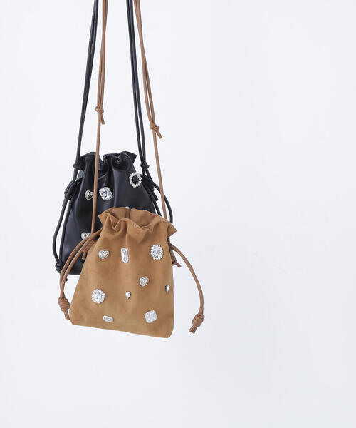 NATURAL BEAUTY BASIC（ナチュラルビューティーベーシック）の「コンチャポシェット（ショルダーバッグ・レディース・ブラック/キャメル・ﾌﾘ-）」の11枚目の写真