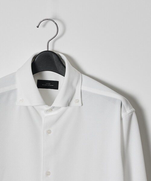 ABAHOUSE（アバハウス）の「【ON/OFF兼用】MESH JERSEY ボタンダウンシャツ / FLEX SHIRTS/ストレッチ 吸水速乾（ビジネスシャツ・メンズ・チャコールグレー/ホワイト/ブラック・48/46/44/50）」の2枚目の写真