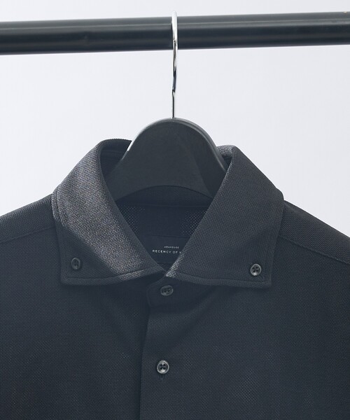 ABAHOUSE（アバハウス）の「【ON/OFF兼用】MESH JERSEY ボタンダウンシャツ / FLEX SHIRTS/ストレッチ 吸水速乾（ビジネスシャツ・メンズ・チャコールグレー/ホワイト/ブラック・48/46/44/50）」の7枚目の写真