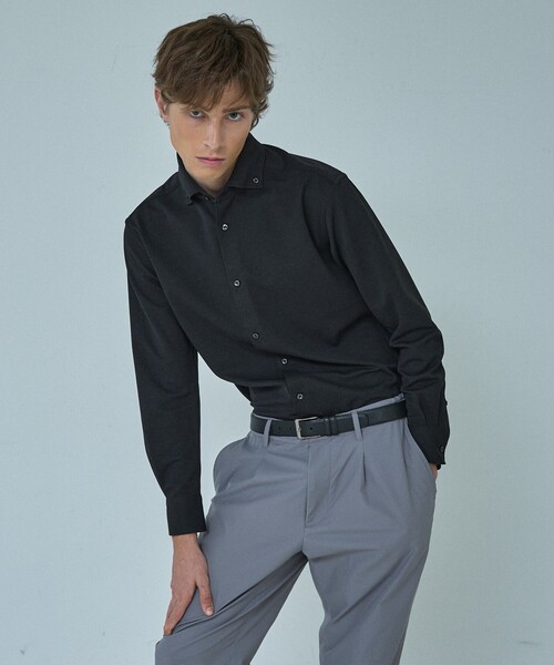 ABAHOUSE（アバハウス）の「【ON/OFF兼用】MESH JERSEY ボタンダウンシャツ / FLEX SHIRTS/ストレッチ 吸水速乾（ビジネスシャツ・メンズ・チャコールグレー/ホワイト/ブラック・48/46/44/50）」の14枚目の写真