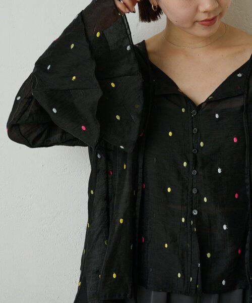 Omekashi(オメカシ)の「マルチドットブラウス(シャツ/ブラウス・レディース・ブラック/ベージュ・FREE)」の13枚目の写真