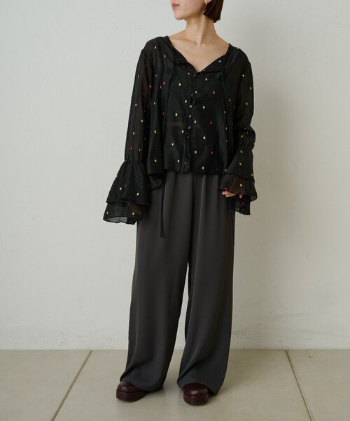 Omekashi(オメカシ)の「マルチドットブラウス(シャツ/ブラウス・レディース・ブラック/ベージュ・FREE)」の15枚目の写真