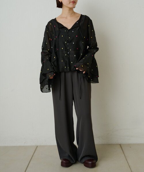 Omekashi(オメカシ)の「マルチドットブラウス(シャツ/ブラウス・レディース・ブラック/ベージュ・FREE)」の16枚目の写真