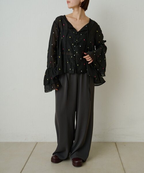 Omekashi(オメカシ)の「マルチドットブラウス(シャツ/ブラウス・レディース・ブラック/ベージュ・FREE)」の17枚目の写真