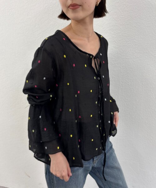 Omekashi(オメカシ)の「マルチドットブラウス(シャツ/ブラウス・レディース・ブラック/ベージュ・FREE)」の22枚目の写真