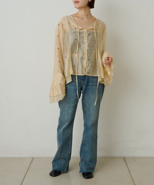 Omekashi(オメカシ)の「マルチドットブラウス(シャツ/ブラウス・レディース・ブラック/ベージュ・FREE)」の11枚目の写真