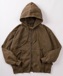 THRASHER（スラッシャー）の「【70】【THRASHER/スラッシャー】ピグメント加工 ワンポイント刺繍 裏起毛 ジップパーカー（パーカー）」