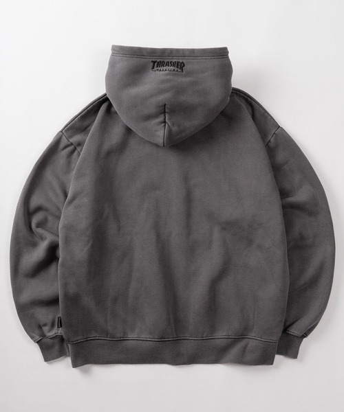 70】【THRASHER/スラッシャー】ピグメント加工 ワンポイント刺繍