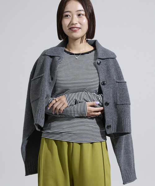 FREAK'S STORE（フリークスストア）の「＜調温素材＞INKEEP クルーネックトップス/インキープ ロンT（Tシャツ/カットソー・レディース・レッド/オフホワイト/その他/ブラック・ﾌﾘ-）」の8枚目の写真