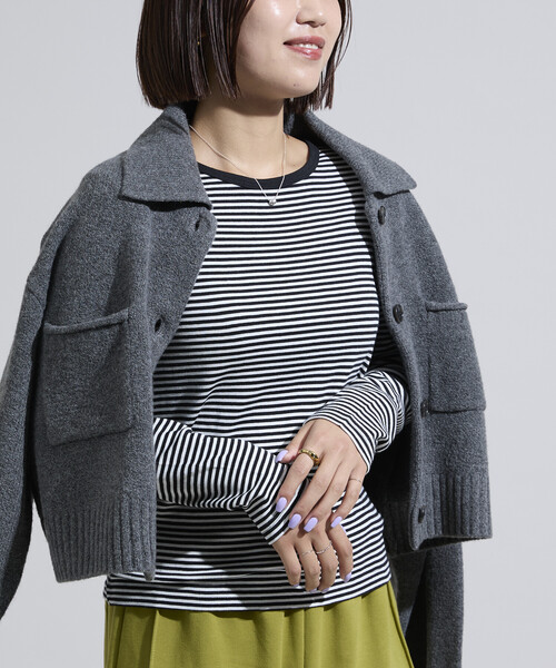 FREAK'S STORE（フリークスストア）の「＜調温素材＞INKEEP クルーネックトップス/インキープ ロンT（Tシャツ/カットソー・レディース・レッド/オフホワイト/その他/ブラック・ﾌﾘ-）」の10枚目の写真