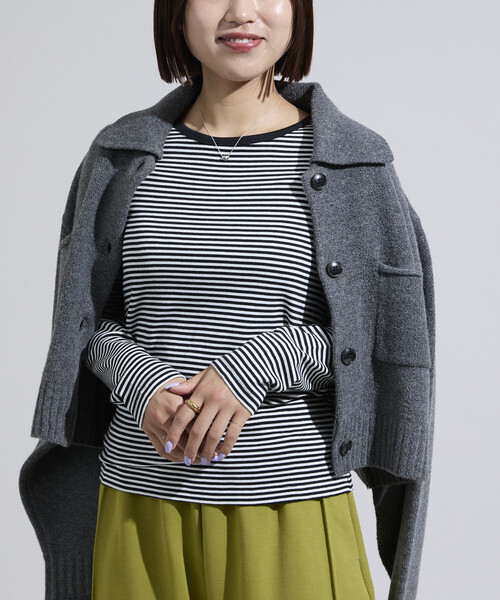FREAK'S STORE（フリークスストア）の「＜調温素材＞INKEEP クルーネックトップス/インキープ ロンT（Tシャツ/カットソー・レディース・レッド/オフホワイト/その他/ブラック・ﾌﾘ-）」の11枚目の写真