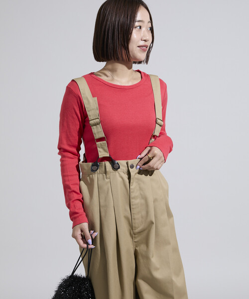 FREAK'S STORE（フリークスストア）の「＜調温素材＞INKEEP クルーネックトップス/インキープ ロンT（Tシャツ/カットソー・レディース・レッド/オフホワイト/その他/ブラック・ﾌﾘ-）」の15枚目の写真