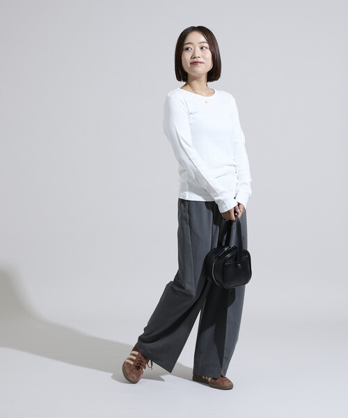 FREAK'S STORE（フリークスストア）の「＜調温素材＞INKEEP クルーネックトップス/インキープ ロンT（Tシャツ/カットソー・レディース・レッド/オフホワイト/その他/ブラック・ﾌﾘ-）」の21枚目の写真