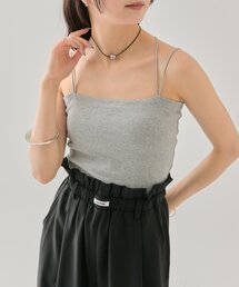 【4色展開】パット付きバックシャン クロスキャミソール
