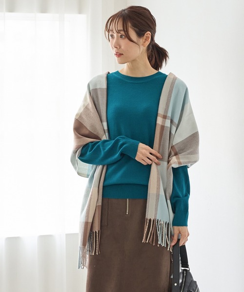 Honeys(ハニーズ)の「【シアバター加工・抗菌防臭・吸湿発熱】チェック柄ストール(ストール/ショール・レディース・レッド系その他/ベージュ系その他/キナリ/オレンジ系その他/ライトグリーン系/グレー系その他・FREE)」の15枚目の写真