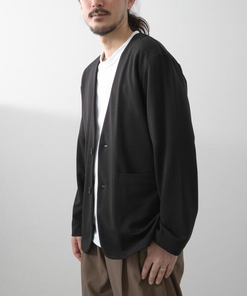 セール】クレープジョーゼットノーラペルジャケット（ノーカラー