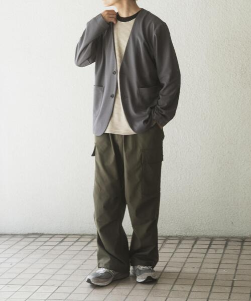 ITEMS URBANRESEARCH(アイテムズ アーバンリサーチ)の「クレープジョーゼットノーラペルジャケット(ノーカラージャケット・メンズ・ブラック/グレー・MEDIUM/LARGE)」の6枚目の写真
