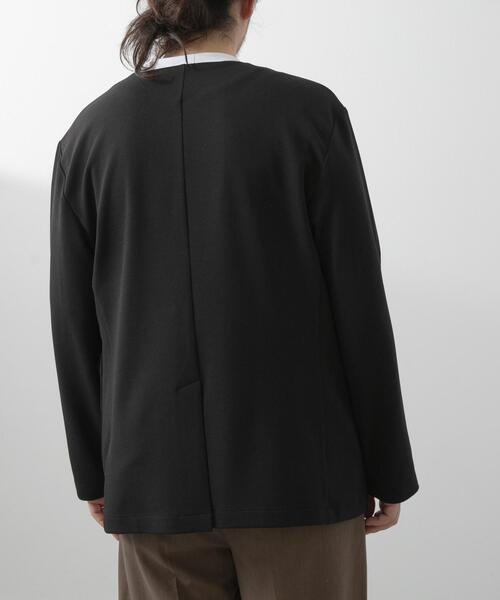 ITEMS URBANRESEARCH(アイテムズ アーバンリサーチ)の「クレープジョーゼットノーラペルジャケット(ノーカラージャケット・メンズ・ブラック/グレー・MEDIUM/LARGE)」の10枚目の写真