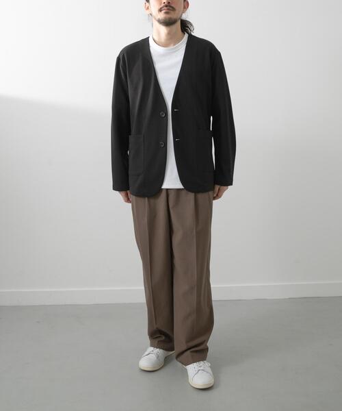 ITEMS URBANRESEARCH(アイテムズ アーバンリサーチ)の「クレープジョーゼットノーラペルジャケット(ノーカラージャケット・メンズ・ブラック/グレー・MEDIUM/LARGE)」の13枚目の写真