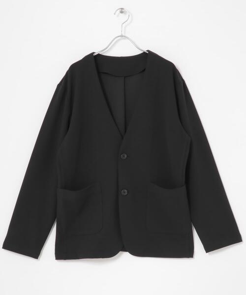 アキコオガワ 22AW クレープジョーゼット ジャケット 40 ネイビー アキコオガワ 22AW クレープジョーゼット ジャケット 40 ネイビー