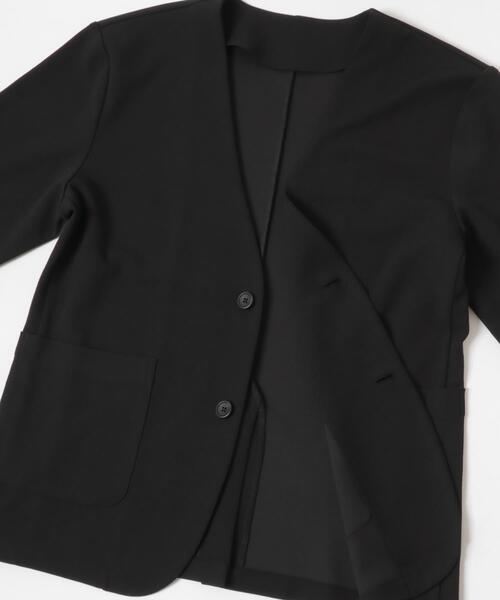 ITEMS URBANRESEARCH(アイテムズ アーバンリサーチ)の「クレープジョーゼットノーラペルジャケット(ノーカラージャケット・メンズ・ブラック/グレー・MEDIUM/LARGE)」の15枚目の写真