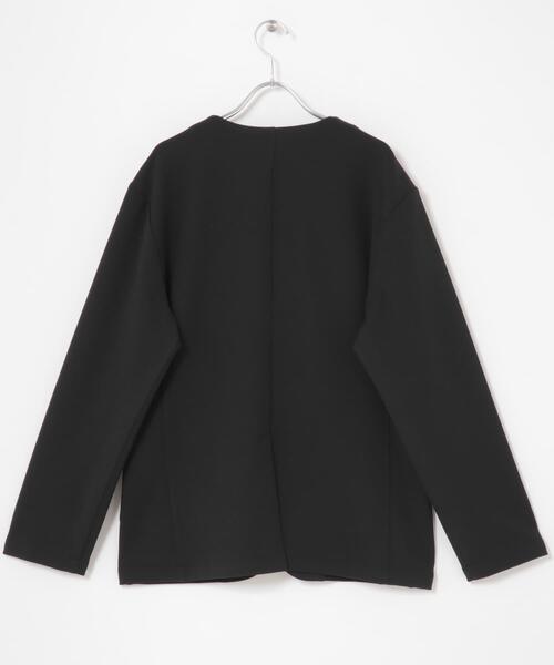 ITEMS URBANRESEARCH(アイテムズ アーバンリサーチ)の「クレープジョーゼットノーラペルジャケット(ノーカラージャケット・メンズ・ブラック/グレー・MEDIUM/LARGE)」の16枚目の写真