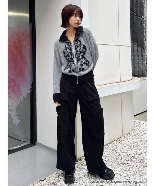 フラガリアメモリーズコラボ】フルジップミニシャギーニット(チャコ