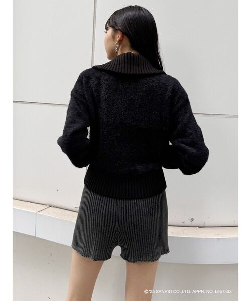 フラガリアメモリーズコラボ】フルジップミニシャギーニット(チャコ