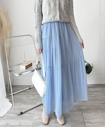 Amulet（アミュレット）の「【ふんわり揺れる人気アイテム◎】シフォン風プリーツロングスカート（スカート）」