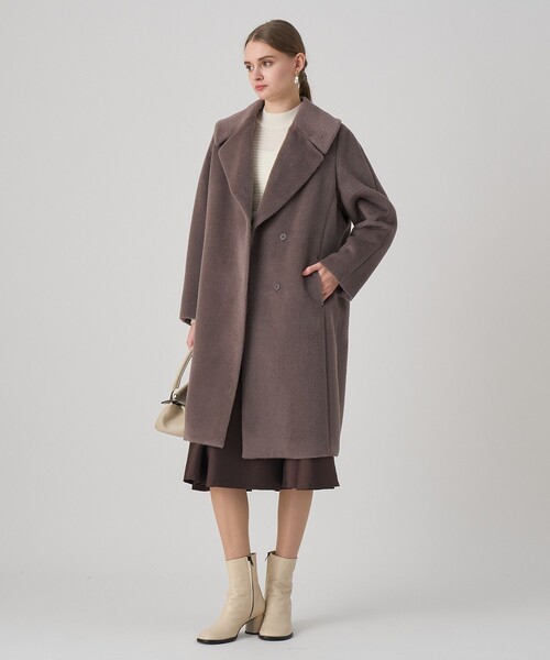 ANAYI（アナイ）の「アルパカシャギーテーラーコート（トレンチコート・レディース・チャコールグレー/ベージュ/モカ・36/38/34）」の6枚目の写真