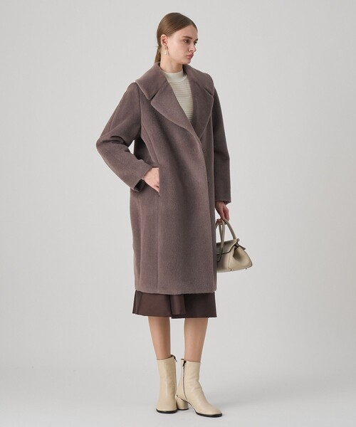 ANAYI（アナイ）の「アルパカシャギーテーラーコート（トレンチコート・レディース・チャコールグレー/ベージュ/モカ・36/38/34）」の8枚目の写真
