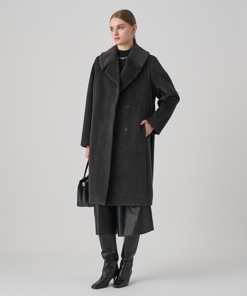 ANAYI（アナイ）の「アルパカシャギーテーラーコート（トレンチコート・レディース・チャコールグレー/ベージュ/モカ・36/38/34）」の13枚目の写真