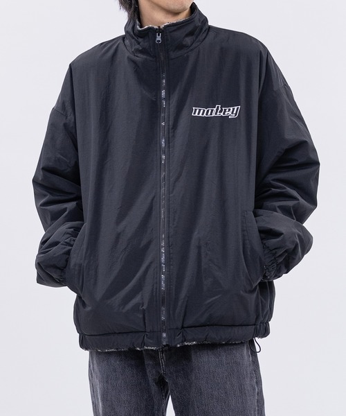 13】ナイロン＆チェックボア リバーシブル ブルゾン