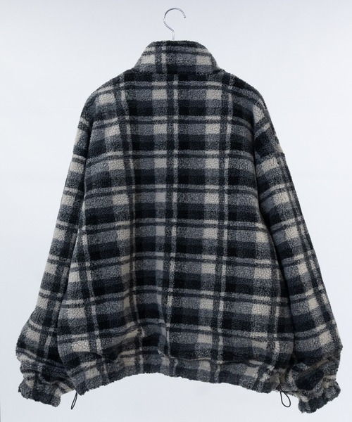 JOHN'S CLOSET（ジョンズクローゼット）の「【13】ナイロン＆チェックボア リバーシブル ブルゾン（ナイロンジャケット・メンズ・ブラック/ホワイト・MEDIUM/LARGE）」の8枚目の写真